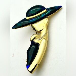 Park Lane Lady in a Hat Brooch